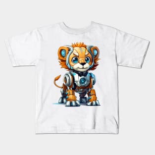 Cartoon lion robots. T-Shirt, Sticker. Kids T-Shirt